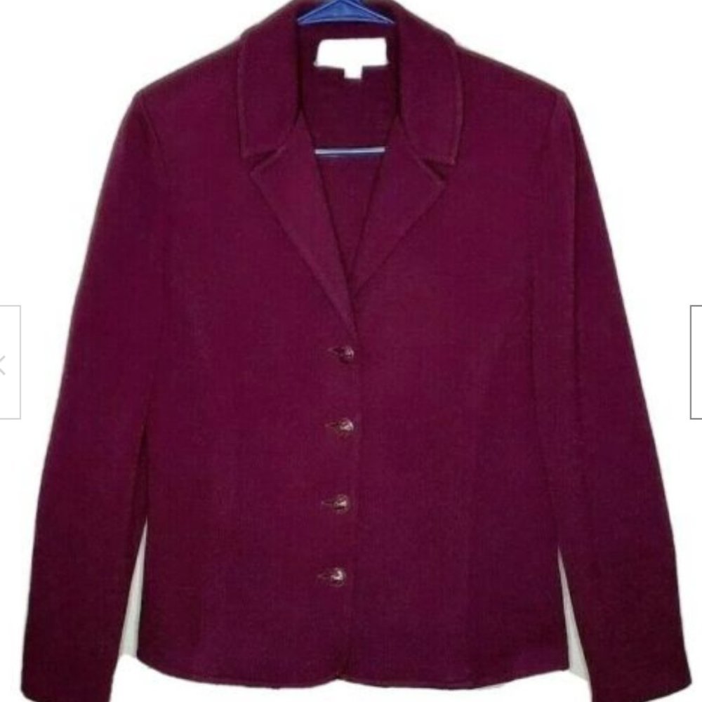 St. John Collection Blazer 6  Knit Merlot Jacket